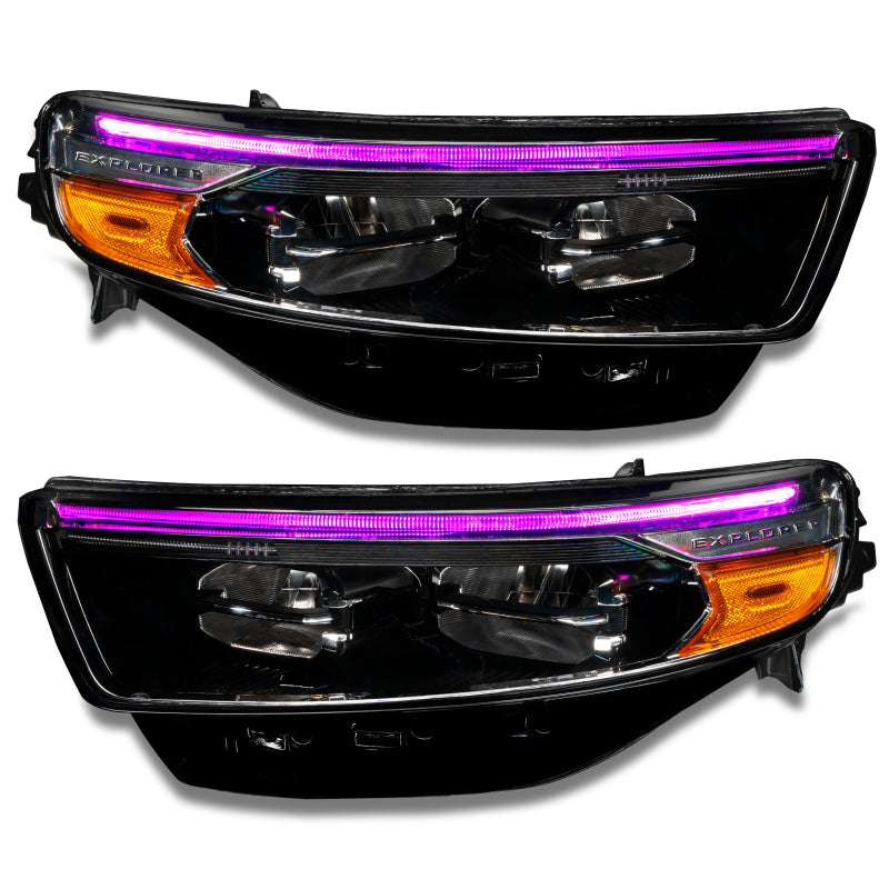 Oracle 20-22 Ford Explorer Dynamic RGB Headlight DRL Upgrade Kit - ColorSHIFT - Dynamic - Mammoth Racing -