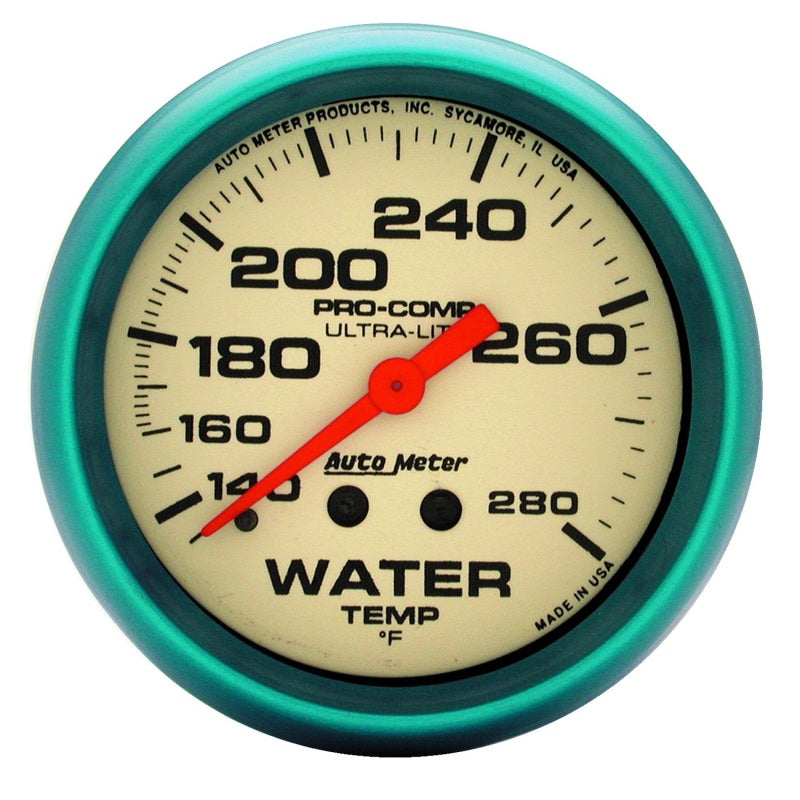 Autometer Ultra-Nite 66.7mm 140-280 Deg F Mechanical Water Temp Gauge - My Store