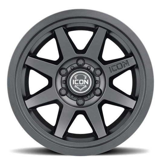 Icon Rebound 17x8.5 6x5.5 25mm Offset 5.75in BS 95.1mm Bore Satin Black Wheel