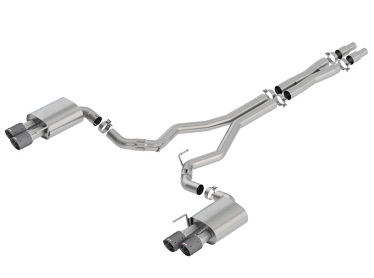 Borla 2018 Ford Mustang GT 5.0L AT/MT (w/o Valves) ATAK 3in Cat-Back Exhaust w/Carbon Fiber Tips - Mammoth Racing -