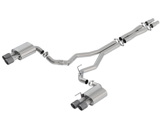 Borla 2018 Ford Mustang GT 5.0L AT/MT (w/o Valves) ATAK 3in Cat-Back Exhaust w/Carbon Fiber Tips - Mammoth Racing -