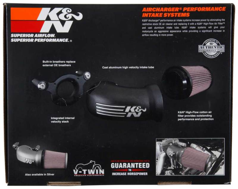 K&N 08-17 Harley Davidson Touring Models Performance Air Intake System Silver - Mammoth Racing -