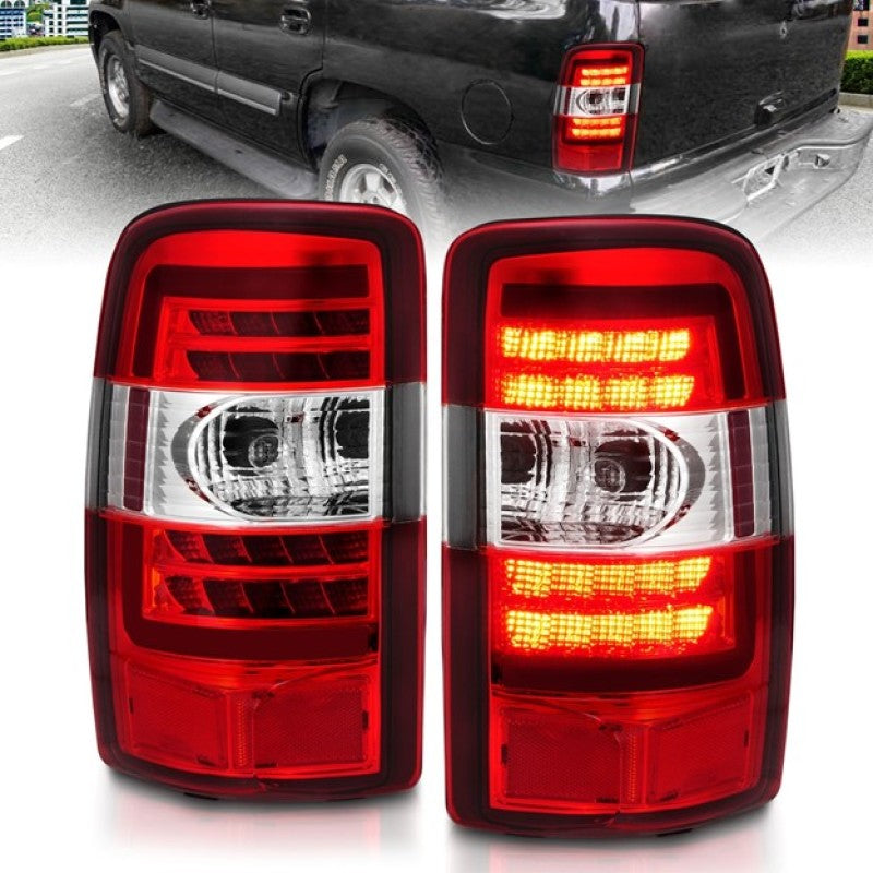 ANZO 2000-2006 Chevrolet Tahoe LED Tail Lights w/ Red Lens Chrome Housing - Mammoth Racing -