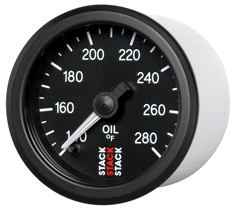 Autometer Stack 52mm 140-280 Deg F 1/8in Nptf Male Pro Stepper Motor Oil Temp Gauge - Black - My Store