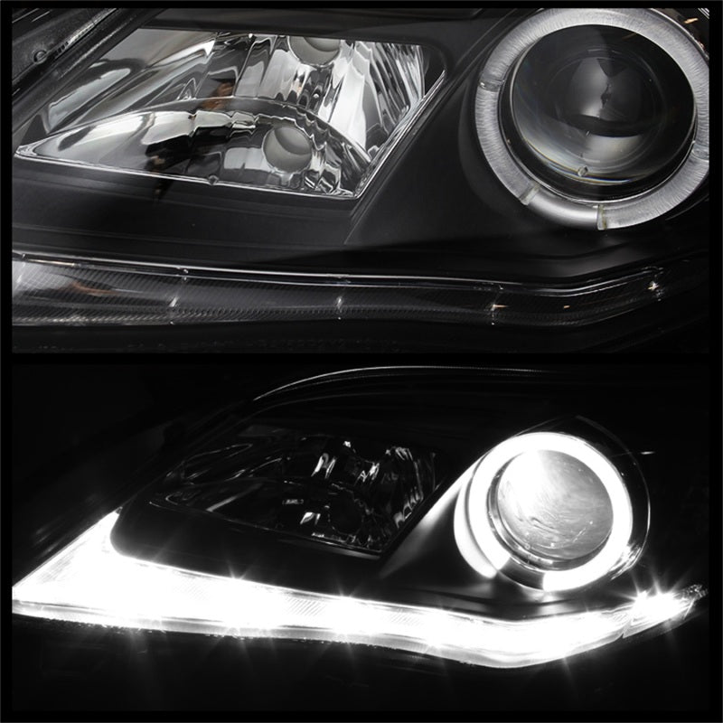 Spyder Toyota Corolla 11-13 Projector Headlights Halogen Model Only - DRL LED Blk PRO-YD-TC11-DRL-BK - Mammoth Racing -