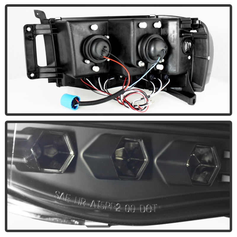 Spyder Dodge Ram 1500 02-05 03-05 Projector Headlights LED Halo LED Blk Smke PRO-YD-DR02-HL-BSM - Mammoth Racing -