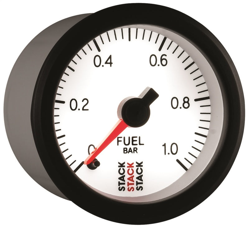 Autometer Stack 52mm 0-1 Bar M10 Male Pro Stepper Motor Fuel Pressure Gauge - White - My Store