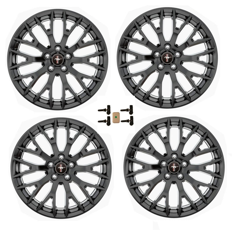 Ford Racing 15-16 Mustang GT 19X9 and 19X9.5 Wheel Set with TPMS Kit - Matte Black - Mammoth Racing -