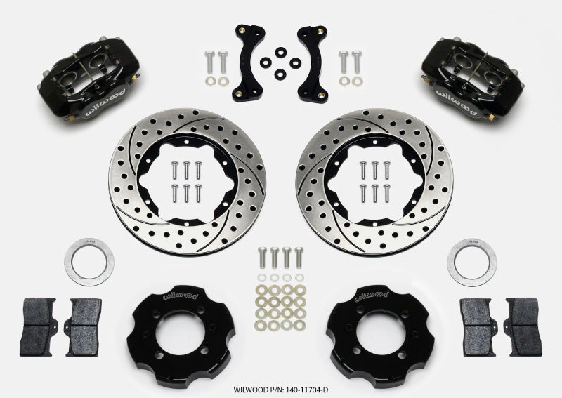 Wilwood Forged Dynalite Front Hat Kit 11.00in Drilled 95-05 Miata - Mammoth Racing -