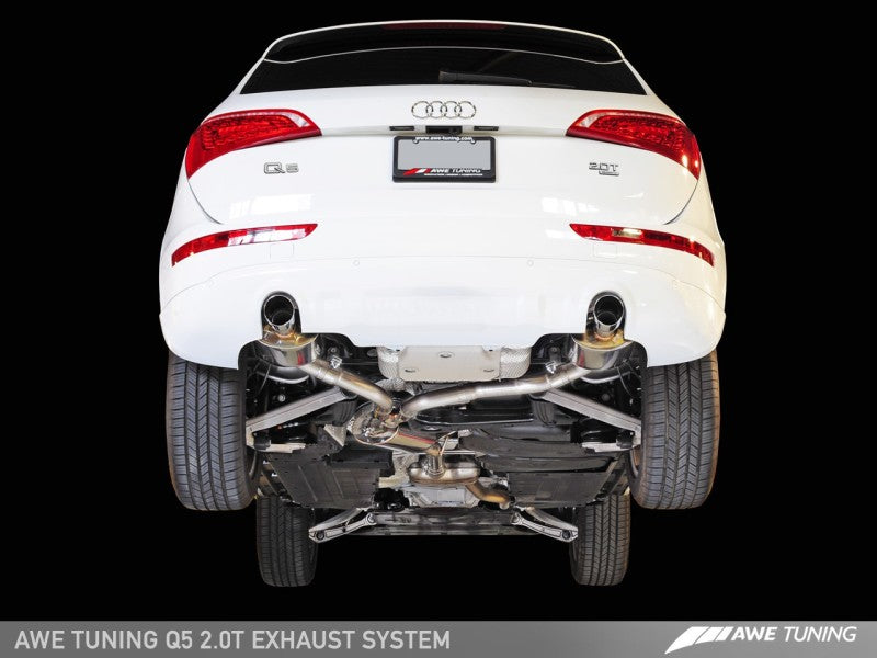 AWE Tuning Audi 8R Q5 2.0T Touring Edition Exhaust - Polished Silver Tips - Mammoth Racing -