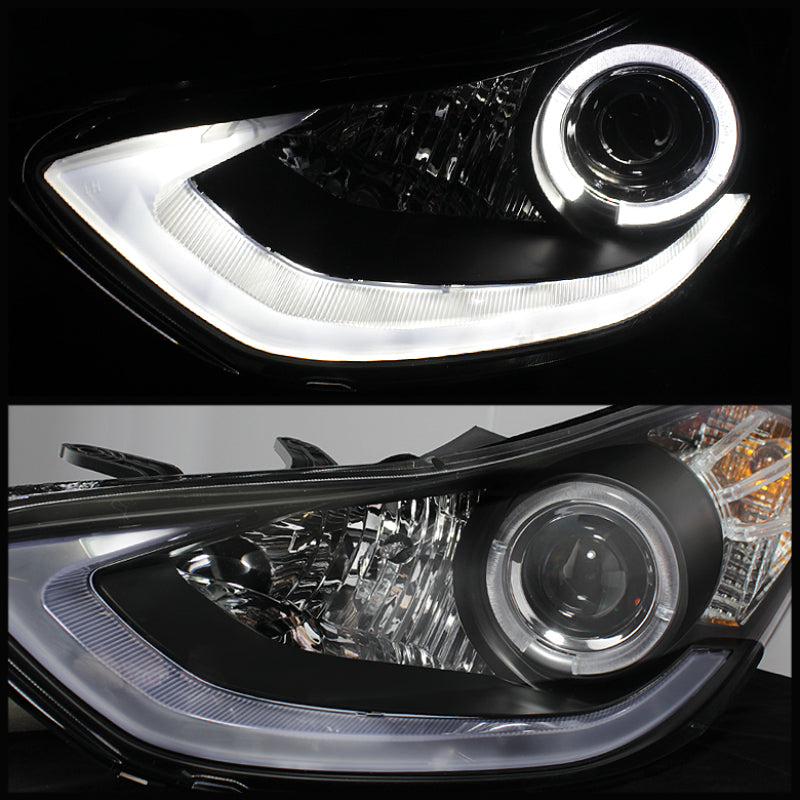 Spyder Hyundai Elantra 11-13 Projector Headlights LED Halo DRL Blk PRO-YD-HYELAN11-DRL-BK - Mammoth Racing -