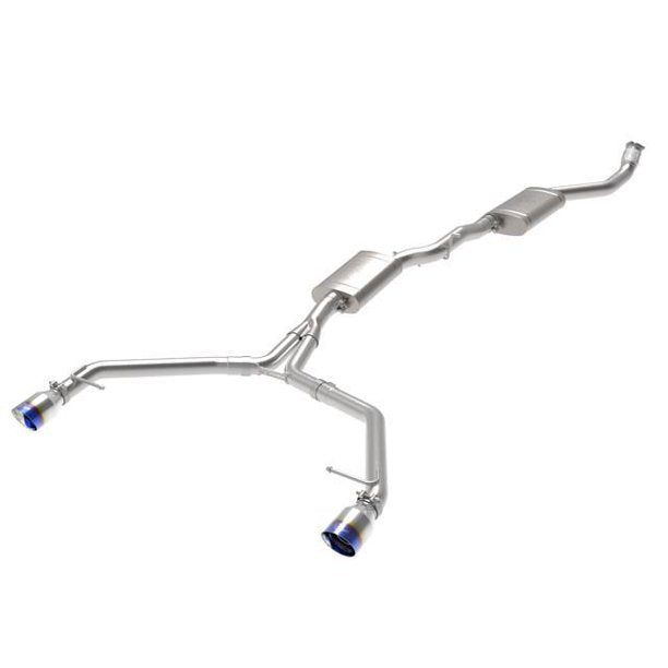 afe MACH Force-Xp 13-16 Audi Allroad L4 SS Axle-Back Exhaust w/ Blue Flame Tips - Mammoth Racing -