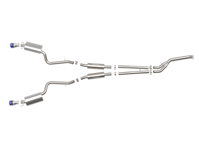 aFe POWER Takeda 16-17 Lexus IS200t L4-2.0L (t) 2.5in-3in 304 SS CB Exhaust w/ Blue Tip - Mammoth Racing -