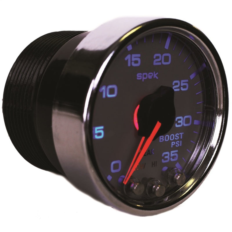 Autometer Spek-Pro Gauge Boost 2 1/16in 35psi Stepper Motor W/Peak & Warn Silver/Chrome - My Store
