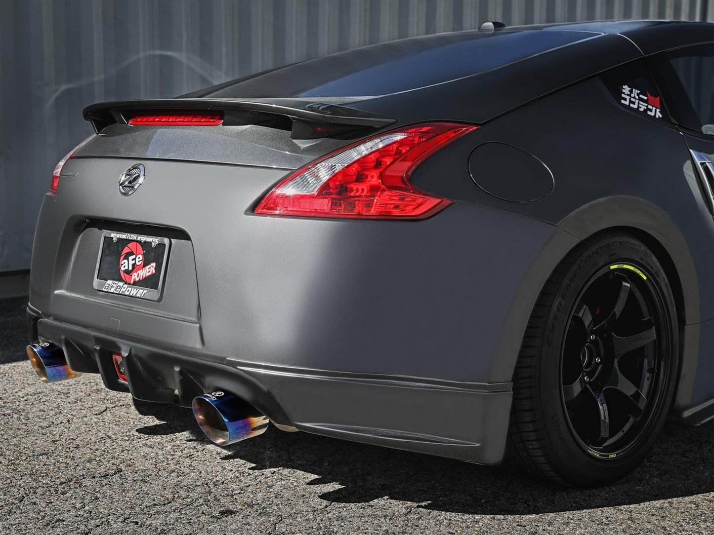aFe Takeda 09-20 Nissan 370z 2-1/2 IN 304 Stainless Steel Cat-Back Exhaust System w/ Blue Flame Tip - Mammoth Racing -