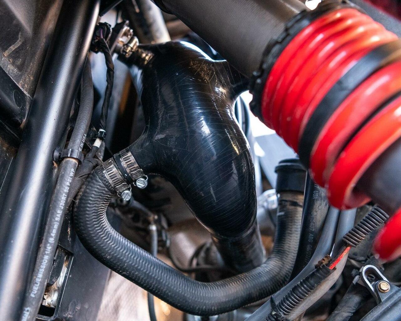 Agency Power 16-18 Polaris RZR XP Turbo/XP4 Turbo Silicone Intake J-Tube - Red - My Store