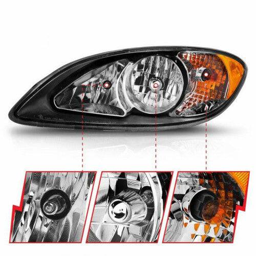 ANZO 2008-2016 International Prostar Crystal Headlights Black Housing (OE Replacement) - Mammoth Racing -