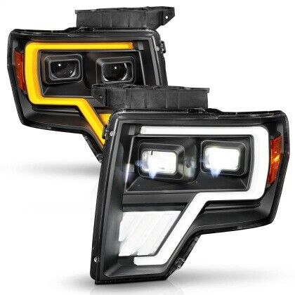 ANZO 09-14 Ford F-150 Full LED Proj Headlights w/Initiation Feature - Chrome - Mammoth Racing -