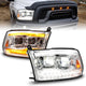 ANZO 09-18 Dodge Ram 1500/2500/3500 Full LED Proj Headlights w/Switchback Light Bar - Chrome - Mammoth Racing -