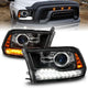 ANZO 09-18 Dodge Ram 1500/2500/3500 LED Plank Style Headlights Switchback + Sequential - Hyper Black - Mammoth Racing -