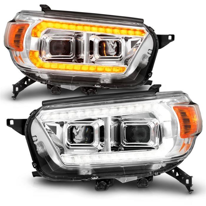 ANZO 10-13 Toyota 4Runner Projector Headlights - Chrome - Mammoth Racing -
