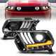 ANZO 10-14 Ford Mustang LED Projector Headlights w/Sequential Light Tube (NON HID Compatible) - Mammoth Racing -