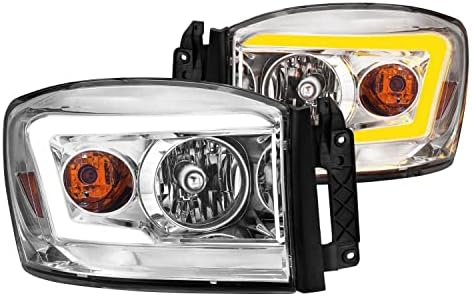 Anzo 06-09 Dodge RAM 1500/2500/3500 Headlights Chrome Housing/Clear Lens (w/Switchback Light Bars) - Mammoth Racing -