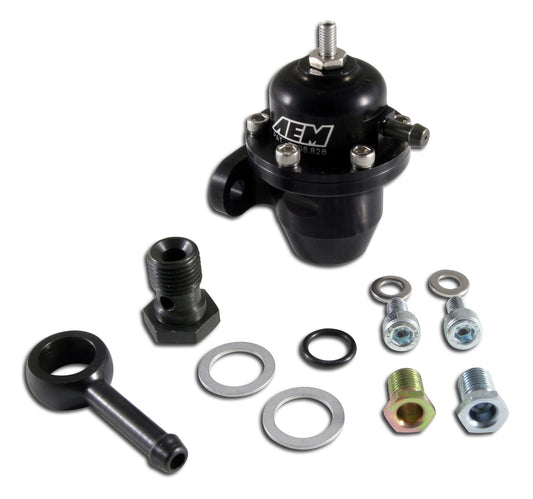 AEM 86-93 Acura / 95-98 TL / 88-91 Civic/CRX / 92-01 Prelude Black Adjustable Fuel Pressure Regulato - My Store