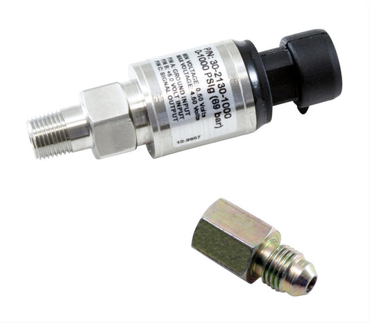 AEM 1000 PSIg Stainless Sensor Kit - 1/8in NPT Male Thread to -4 Adapter - My Store
