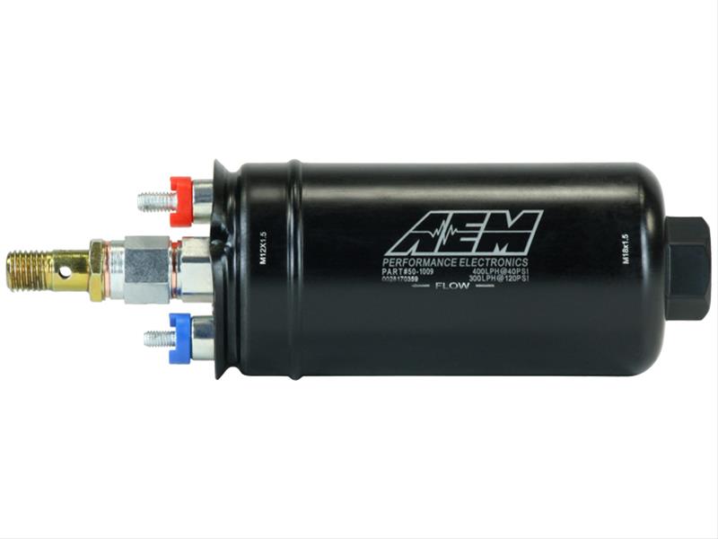 AEM 400lph High Pressure Inline Fuel Pump - M18x1.5 Female Inlet to M12x1.5 Male Outlet - My Store
