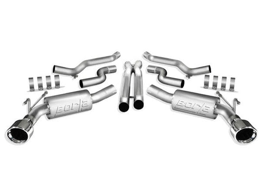 Borla 10-13 Chevy Camaro SS 6.2L Single Round Tip Touring Cat Back Exhaust w/ Single Split Rear Exit