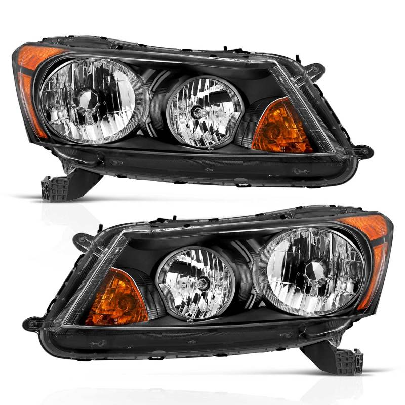 ANZO 2008-2012 Honda Accord 4 Door Crystal Headlight Black - Mammoth Racing -