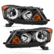 ANZO 2008-2012 Honda Accord 4 Door Crystal Headlight Black - Mammoth Racing -