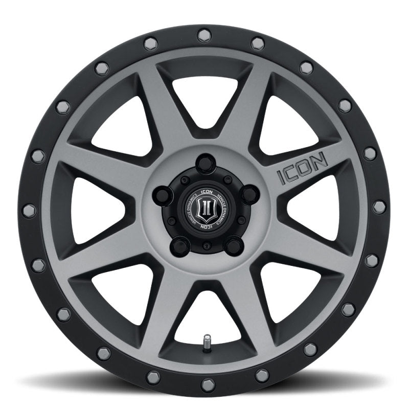 Icon Rebound 17x8.5 5x4.5 0mm Offset 4.75in BS 71.5mm Bore Titanium Wheel - Mammoth Racing -