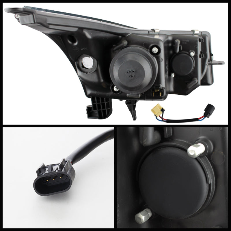 Spyder Chevy Cruze 11-14 Projector Headlights Light Tube DRL Blk PRO-YD-CCRZ11-LTDRL-BK - Mammoth Racing -