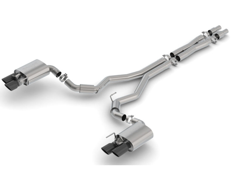 Borla 2018 Ford Mustang GT 5.0L AT/MT 3in S-Type Catback Exhaust Black Chrome Tips w/ Valves - My Store