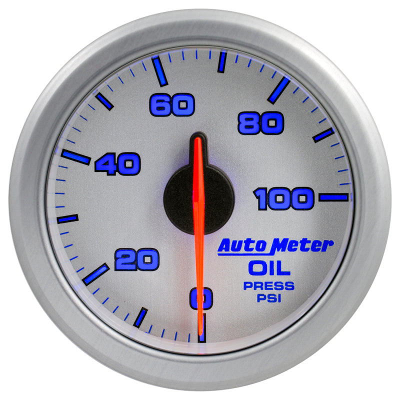Autometer Airdrive 2-1/6in Oil Pressure Gauge 0-100 PSI - Silver - My Store