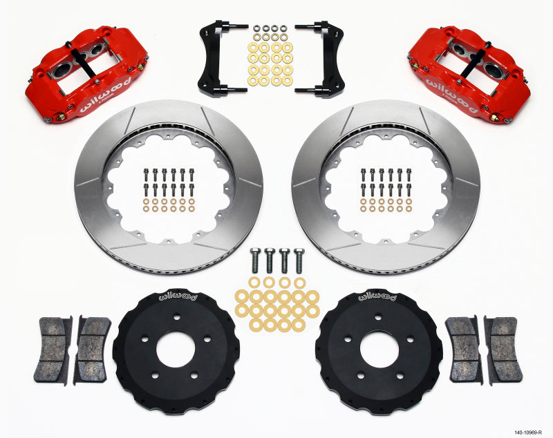 Wilwood Narrow Superlite 6R Front Hat Kit 14.00in Red Backdraft Cobra (bmw E36 Based) - Mammoth Racing -