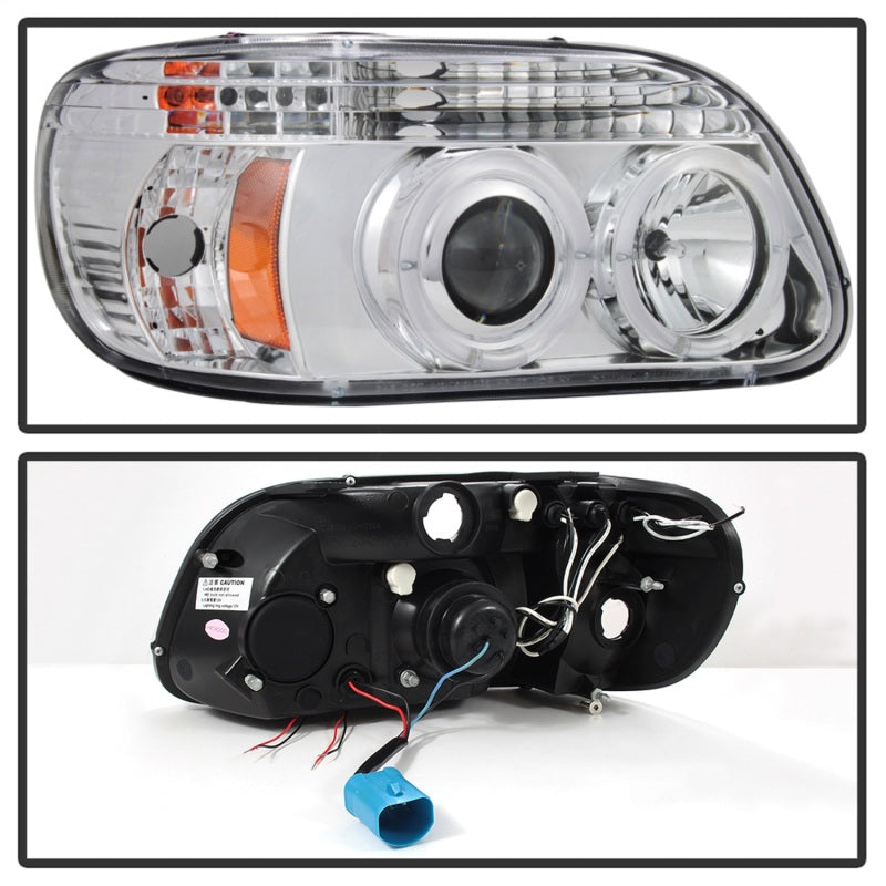 Spyder Ford Explorer 95-01 1PC Projector Headlights LED Halo Chrm PRO-YD-FEXP95-HL-1PC-C - Mammoth Racing -