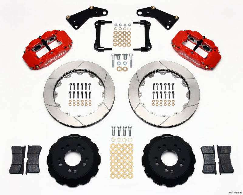 Wilwood Narrow Superlite 6R Front Hat Kit 13.06in Red 65-82 Corvette C2/c3 - Mammoth Racing -