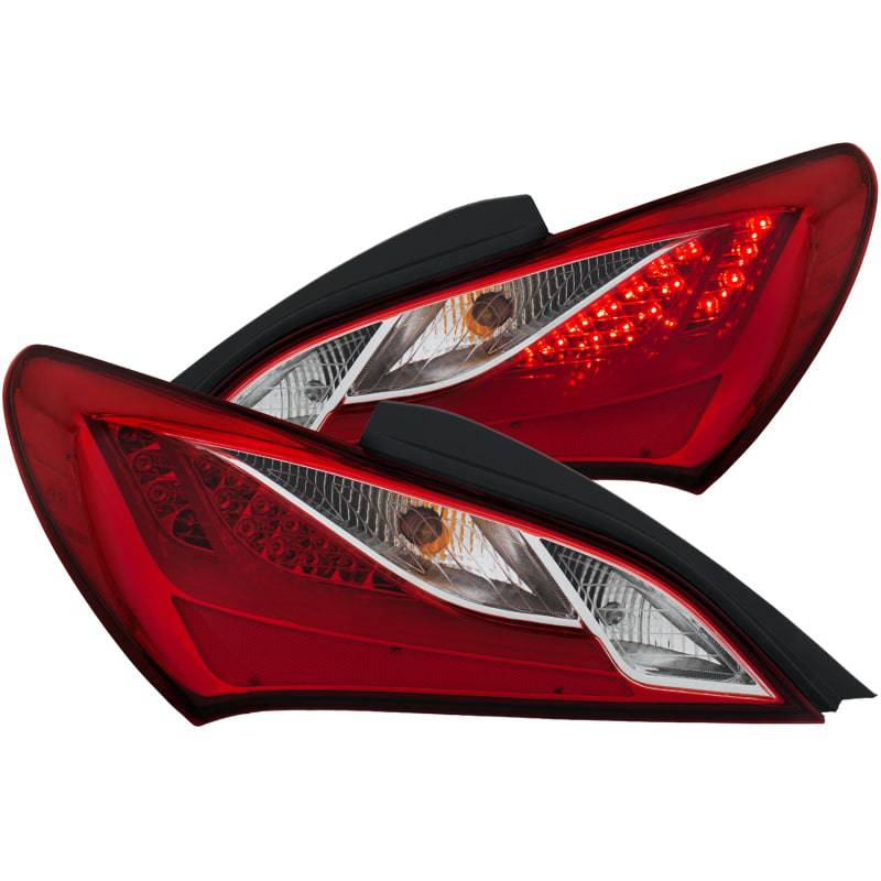 ANZO 2010-2013 Hyundai Genesis LED Taillights Red/Clear - Mammoth Racing -