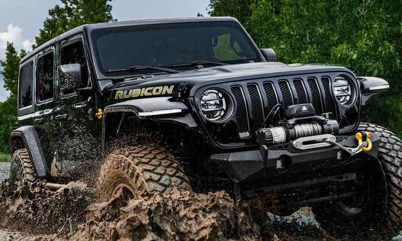 Bushwacker 18-21 Jeep Wrangler JL (2-Door & 4-Door) Flat Style Flares 4pc - Black - Mammoth Racing -