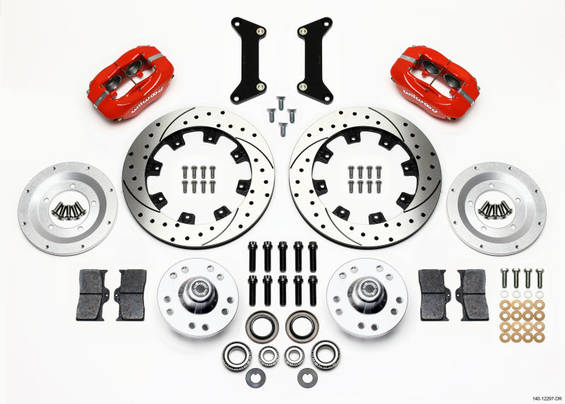 Wilwood Forged Dynalite Front Kit 12.19in Drilled Red 79-87 GM G Body - Mammoth Racing -