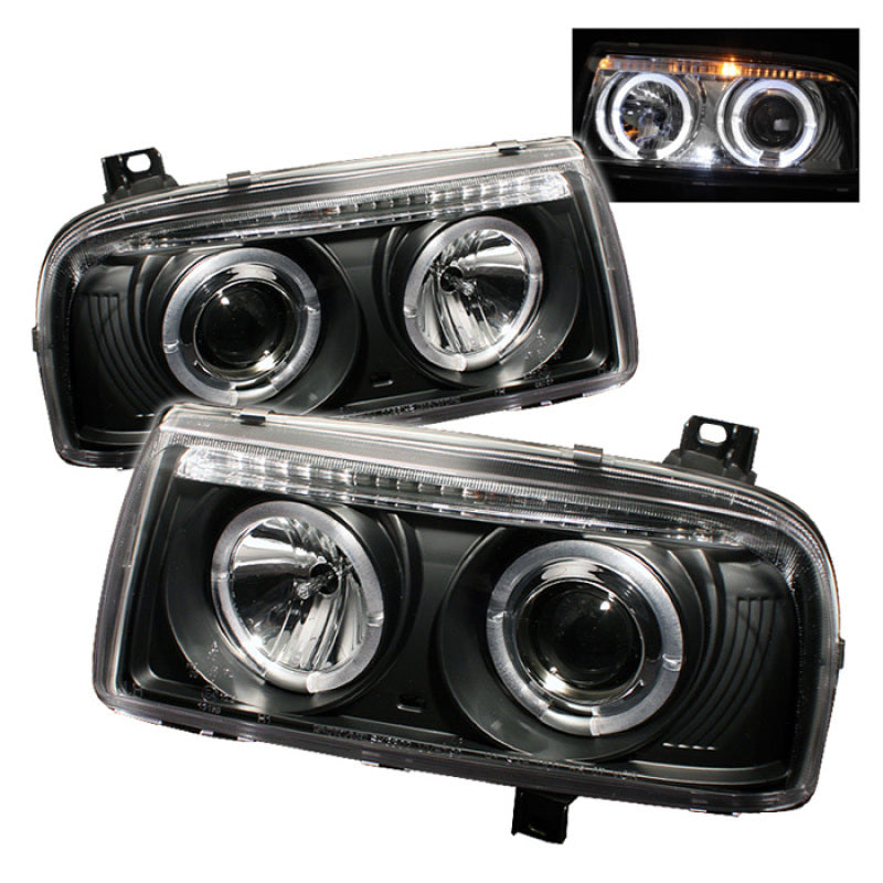 Spyder Volkswagen Jetta III 93-98 Projector Headlights LED Halo Blk High H1 Low H1 PRO-YD-VJ93-HL-BK - Mammoth Racing -