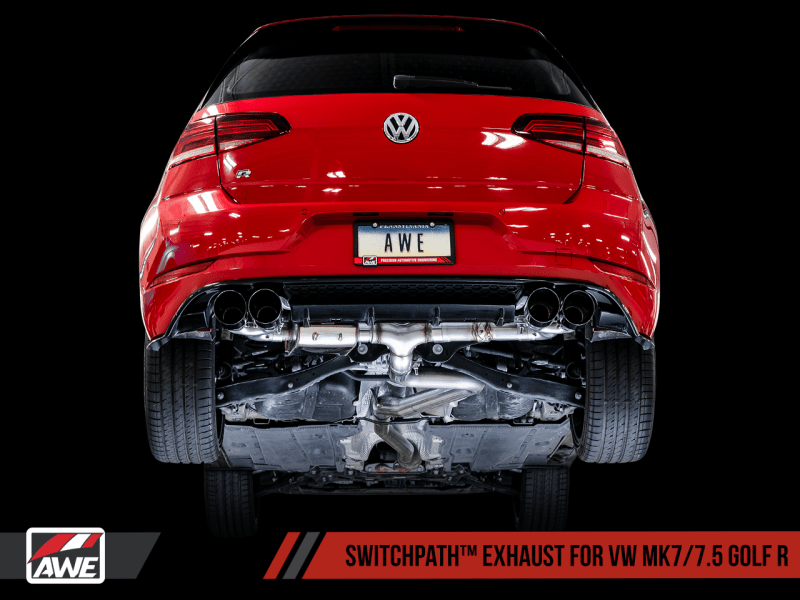 AWE Tuning MK7.5 Golf R SwitchPath Exhaust w/Diamond Black Tips 102mm - My Store