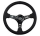NRG Reinforced Steering Wheel (3in. Deep) Mad Mike /5mm Spoke/ Alcantara Finish/ Black Stitching - My Store
