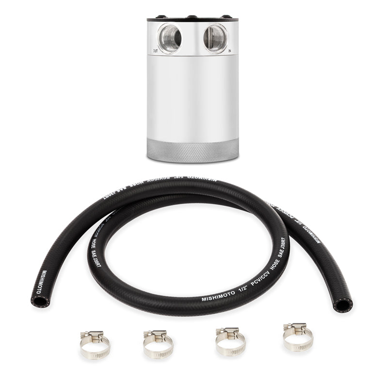 Mishimoto Assembled Universal 2-Port Catch Can Polished w/ Hose - Mammoth Racing -