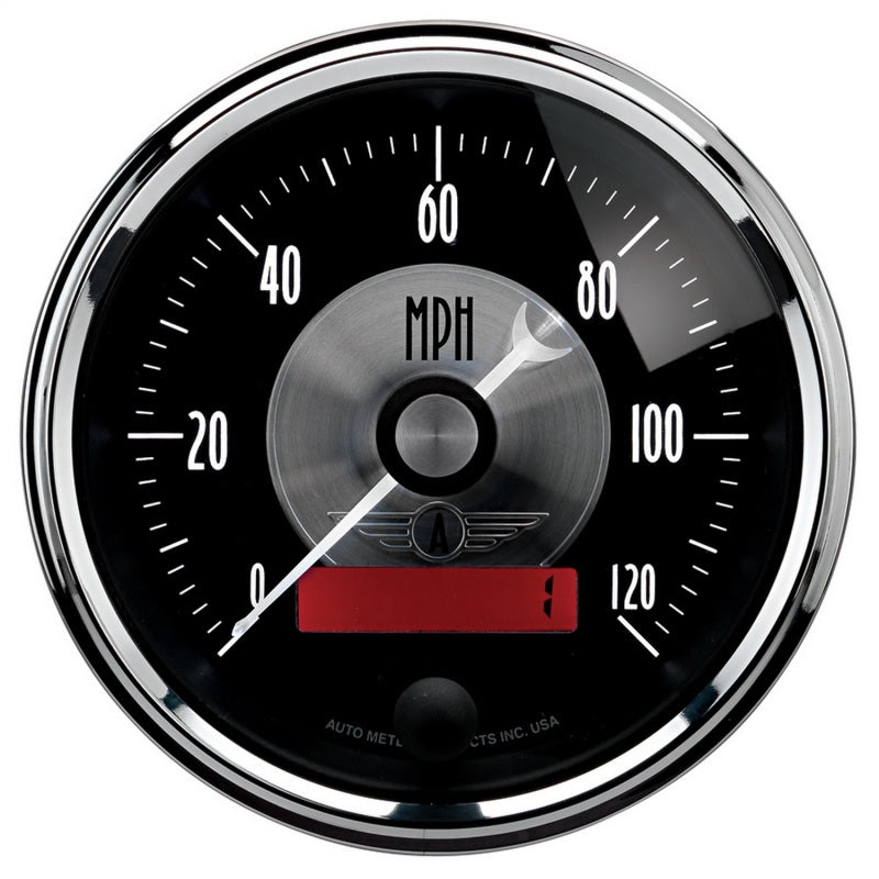 Autometer Prestige Series Black 3-3/8in 120mph Electric Programmable Speedometer w/LCD Odometer - My Store