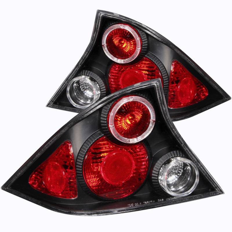 ANZO 2001-2003 Honda Civic Taillights Black w/ Halo - My Store