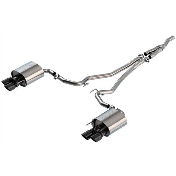 Borla 19-20 Ford Mustang Ecoboost 2.3L 2.25in S-type Exhaust w/ Valves - Black Chrome Tips - Mammoth Racing -